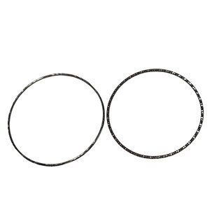 Vintage Silver Tone Etched Textured Bangle Bracelets Set of 2 Jewelry Women